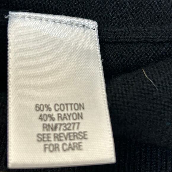 Croft and Barrow Black Sweater Beaded Jewels V Beck Glam Office Career Size 3X - Picture 7 of 7